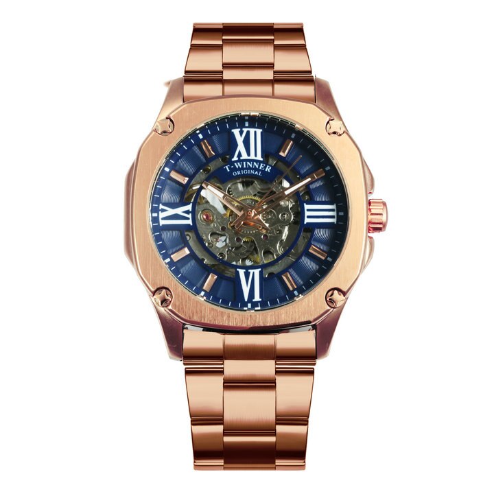 Fashion Hollow Men’s Mechanical Watch – Skeleton Automatic Luxury Waterproof Wristwatch