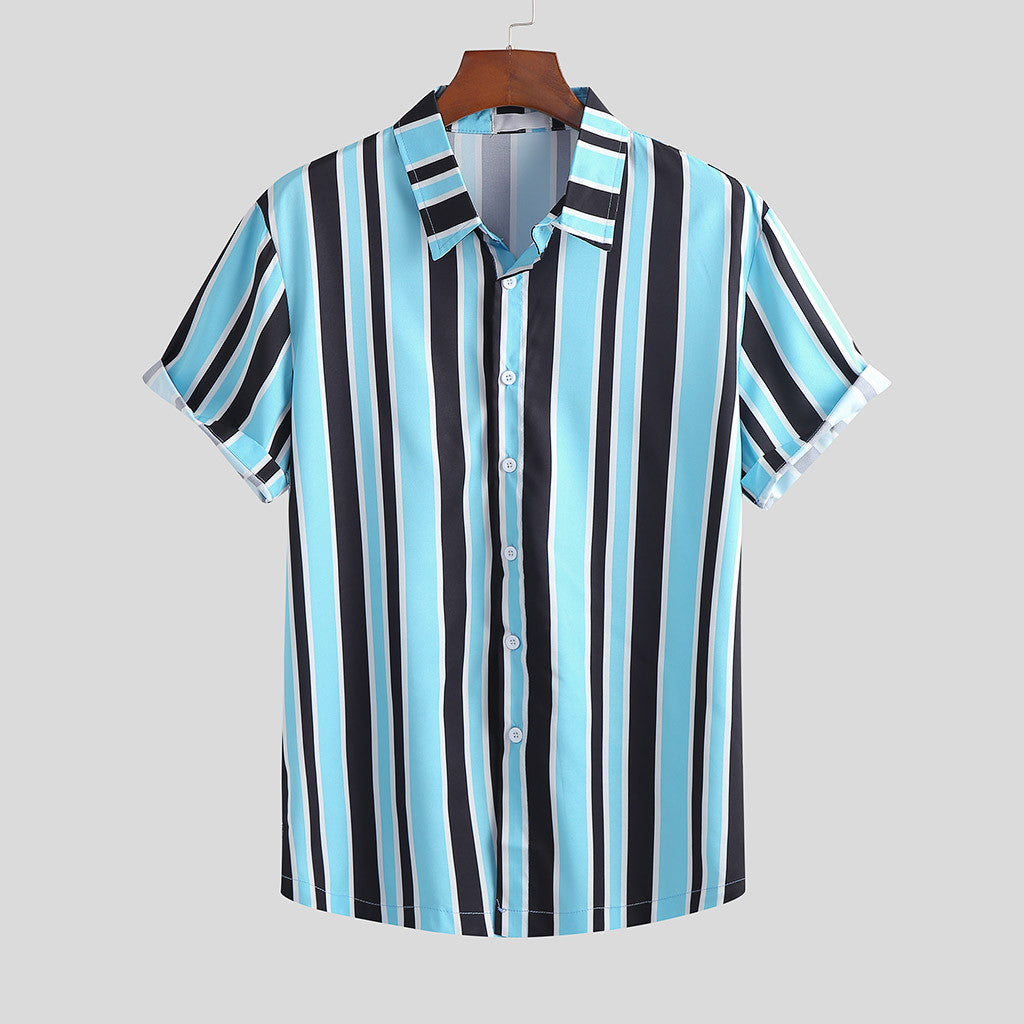 Men’s Striped Shirt – Casual Slim Fit Button Down Shirt, Fashion Long Sleeve Stripe Shirt for Men