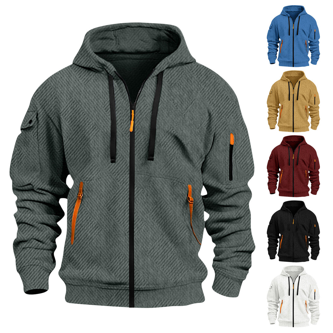 Men's Casual Outerwear Hoodie | Lightweight Techwear Sporty Pullover with Pockets