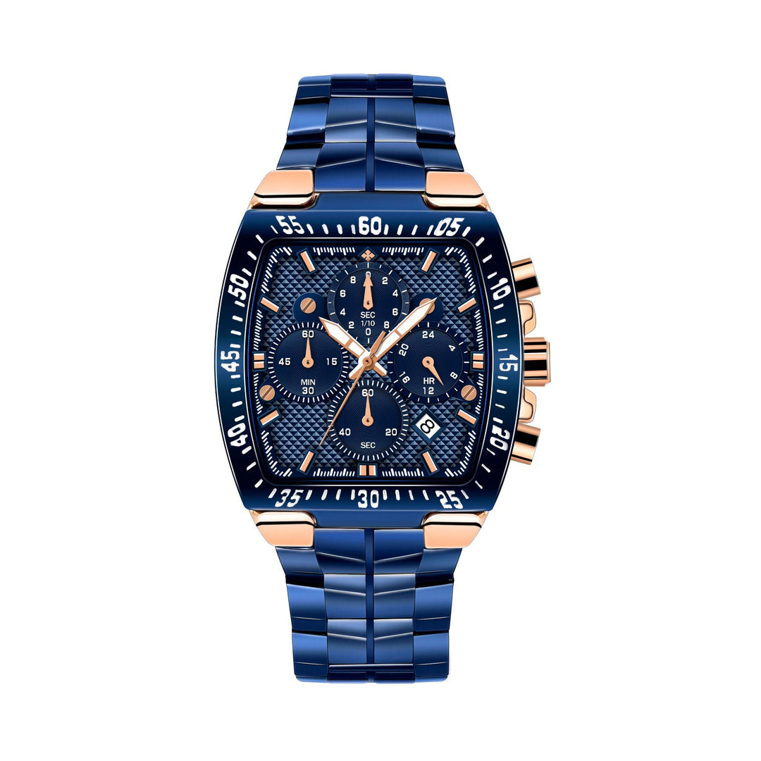 Men’s Quartz Watch Seven Needle – Steel Belt Waterproof Luxury Wristwatch (Business Style)