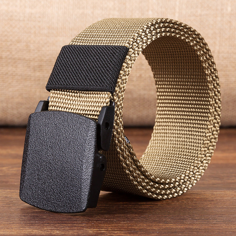 Canvas Belt for Men – Hypoallergenic Woven Nylon Belt with Plastic Buckle (Outdoor Casual & Wholesale)