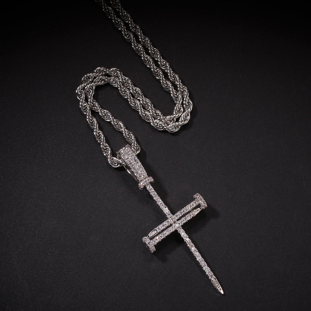 Fashionable Cross Pendant for Men | Silver Gold Plated Hip Hop Urban Link Chain