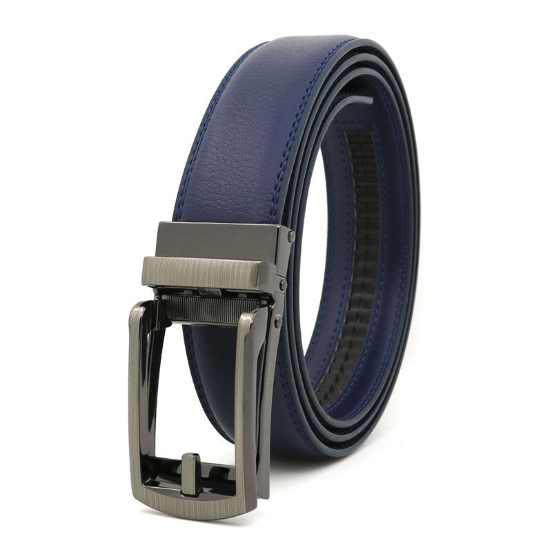Men's Fake Pin Buckle Ratchet Belt | Automatic Holeless Leather Belt
