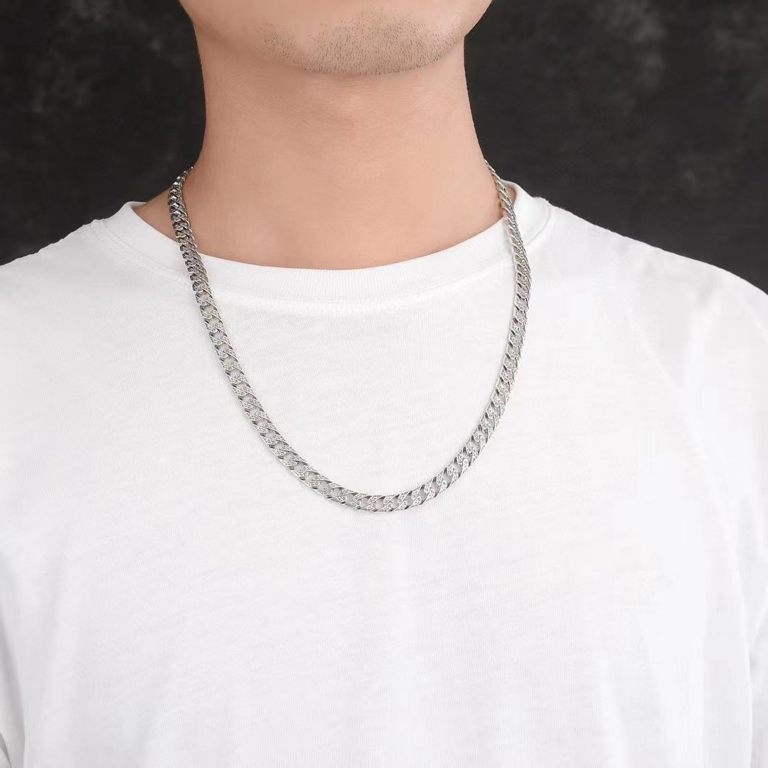 Hip Hop Style Men’s Necklace – Vintage Rattan Pattern Statement Jewelry